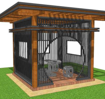 景观桌椅su模型下载_sketchup草图大师SKP模型