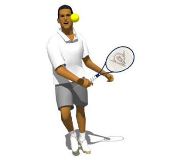 打网球的运动员SU模型下载_sketchup草图大师SKP模型