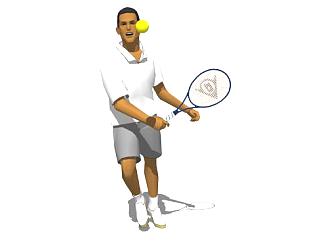 <em>打</em>网球的运动员SU模型下载_sketchup草图大师SKP模型