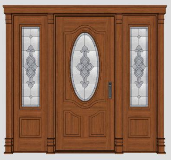 红木大门su模型下载_sketchup草图大师SKP模型