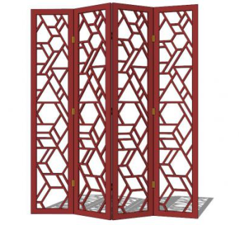 漏空屏风su模型下载_sketchup草图大师SKP模型