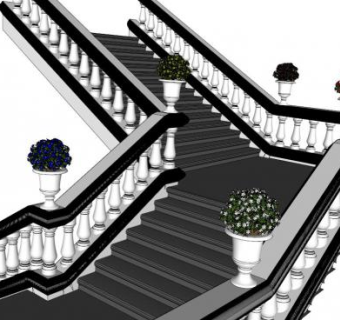 花瓶柱扶手su模型下载_sketchup草图大师SKP模型