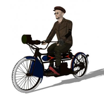 骑自行车男人SU模型下载_sketchup草图大师SKP模型