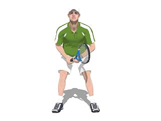 现代男性网球运动员<em>SU模型</em>下载_sketchup草图大师SKP...
