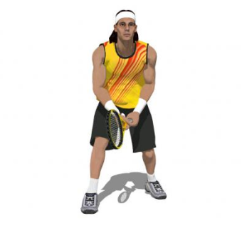 现代网球运动员姿势SU模型下载_sketchup草图大师SKP模型