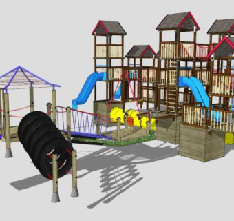 简易游乐场su模型下载_sketchup草图大师SKP模型
