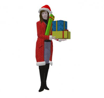 现代圣诞装扮者SU模型下载_sketchup草图大师SKP模型