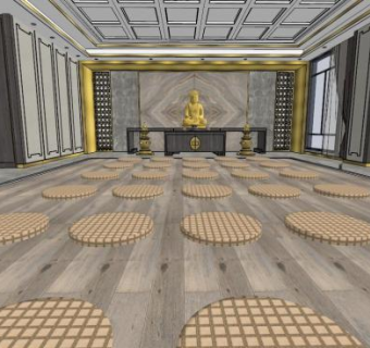 创意坐垫蒲团SU模型下载_sketchup草图大师SKP模型