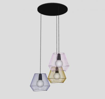 现代几何小吊灯SU模型下载_sketchup草图大师SKP模型