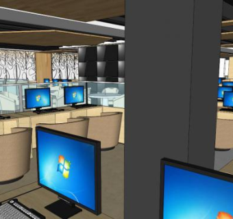 网吧su模型下载_sketchup草图大师SKP模型