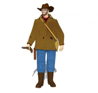 西部牛仔男人sketchup模型下载_sketchup草图大师SKP模型