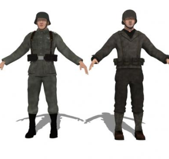 现代战士站姿SU模型下载_sketchup草图大师SKP模型