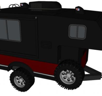 拖挂房车su模型下载_sketchup草图大师SKP模型