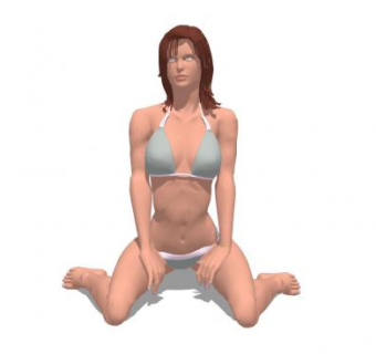现代泳装女人坐姿SU模型下载_sketchup草图大师SKP模型