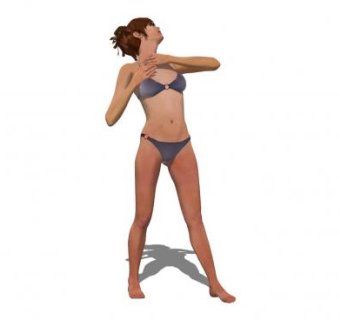 现代灰色泳装人物SU模型下载_sketchup草图大师SKP模型