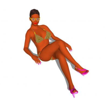 现代时尚泳装女人SU模型下载_sketchup草图大师SKP模型