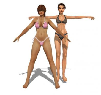 现代泳装女人站姿SU模型下载_sketchup草图大师SKP模型