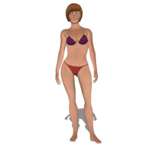 现代泳装短发女人SU模型下载_sketchup草图大师SKP模型