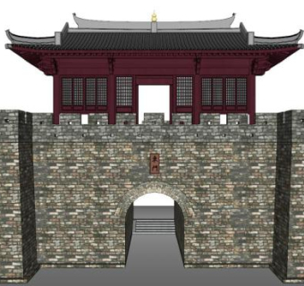 城门门楼su模型下载_sketchup草图大师SKP模型