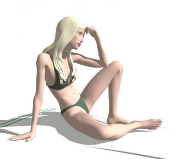 现代泳装美女坐姿sketchup模型下载_sketchup草图大师SKP模型