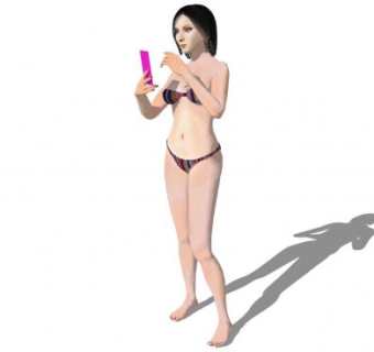 自拍的泳装女人SU模型下载_sketchup草图大师SKP模型