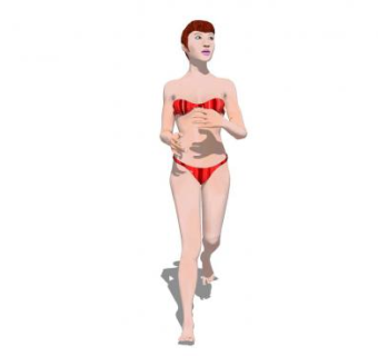 现代条纹泳装女人SU模型下载_sketchup草图大师SKP模型