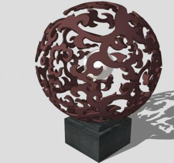 镂空圆球小品su模型下载_sketchup草图大师SKP模型