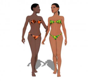 现代泳装女士SU模型下载_sketchup草图大师SKP模型