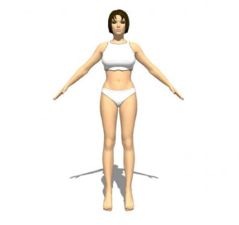 白色泳装女人SU模型下载_sketchup草图大师SKP模型