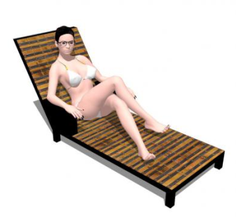 躺椅上的泳装女人SU模型下载_sketchup草图大师SKP模型