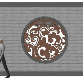 青砖景墙su模型下载_sketchup草图大师SKP模型