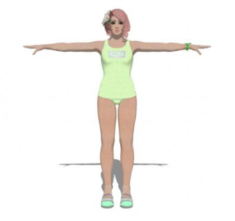 现代泳装少女站姿SU模型下载_sketchup草图大师SKP模型