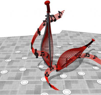 乐器雕塑su模型下载_sketchup草图大师SKP模型