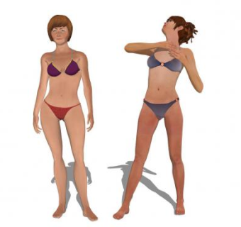 两位泳装女人站姿SU模型下载_sketchup草图大师SKP模型