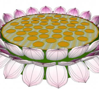 莲花台造型su模型下载_sketchup草图大师SKP模型
