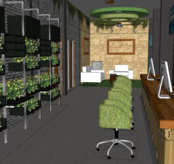 现代咖啡店室内SU模型下载_sketchup草图大师SKP模型