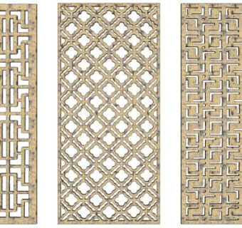 万字格栅su模型下载_sketchup草图大师SKP模型