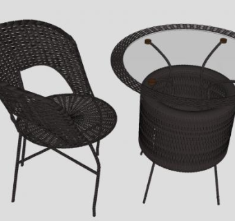 休闲咖啡桌SU模型下载_sketchup草图大师SKP模型