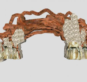 石质景观大门入口SU模型下载_sketchup草图大师SKP模型