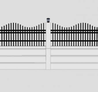 欧简围墙SU模型下载_sketchup草图大师SKP模型