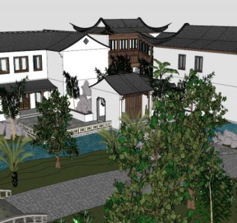 别墅设计SU模型下载_sketchup草图大师SKP模型