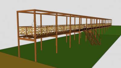 木质观景台SU模型下载_sketchup草图大师SKP模型