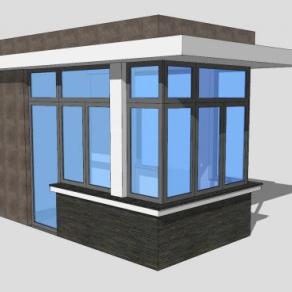 门卫亭岗亭SU模型下载_sketchup草图大师SKP模型