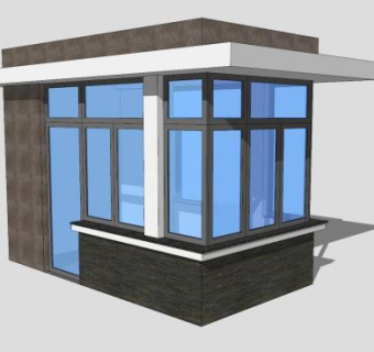 门卫亭岗亭SU模型下载_sketchup草图大师SKP模型