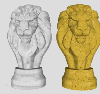 狮子头雕塑SU模型下载_sketchup草图大师SKP模型