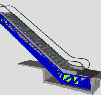 现代扶手电梯SU模型下载_sketchup草图大师SKP模型
