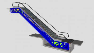 现代扶手电梯SU模型下载_sketchup草图大师SKP模型