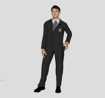 西服帅哥人物SU模型下载_sketchup草图大师SKP模型