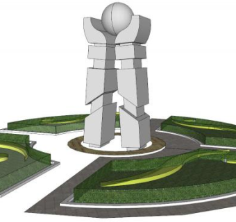 公园雕塑su模型下载_sketchup草图大师SKP模型
