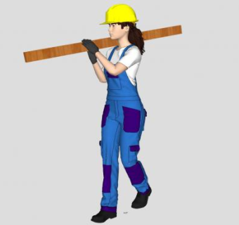 女建筑工人SU模型下载_sketchup草图大师SKP模型